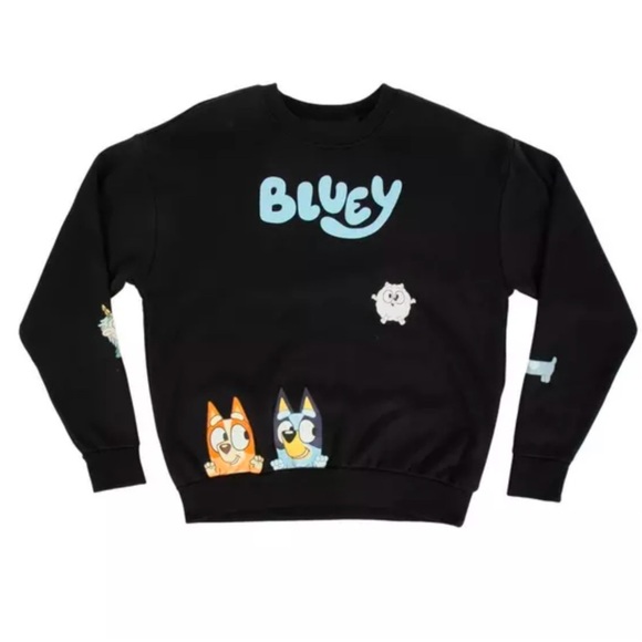 Disney Sweaters - NWT BLUEY black adult sweater unisex sizing Sz L